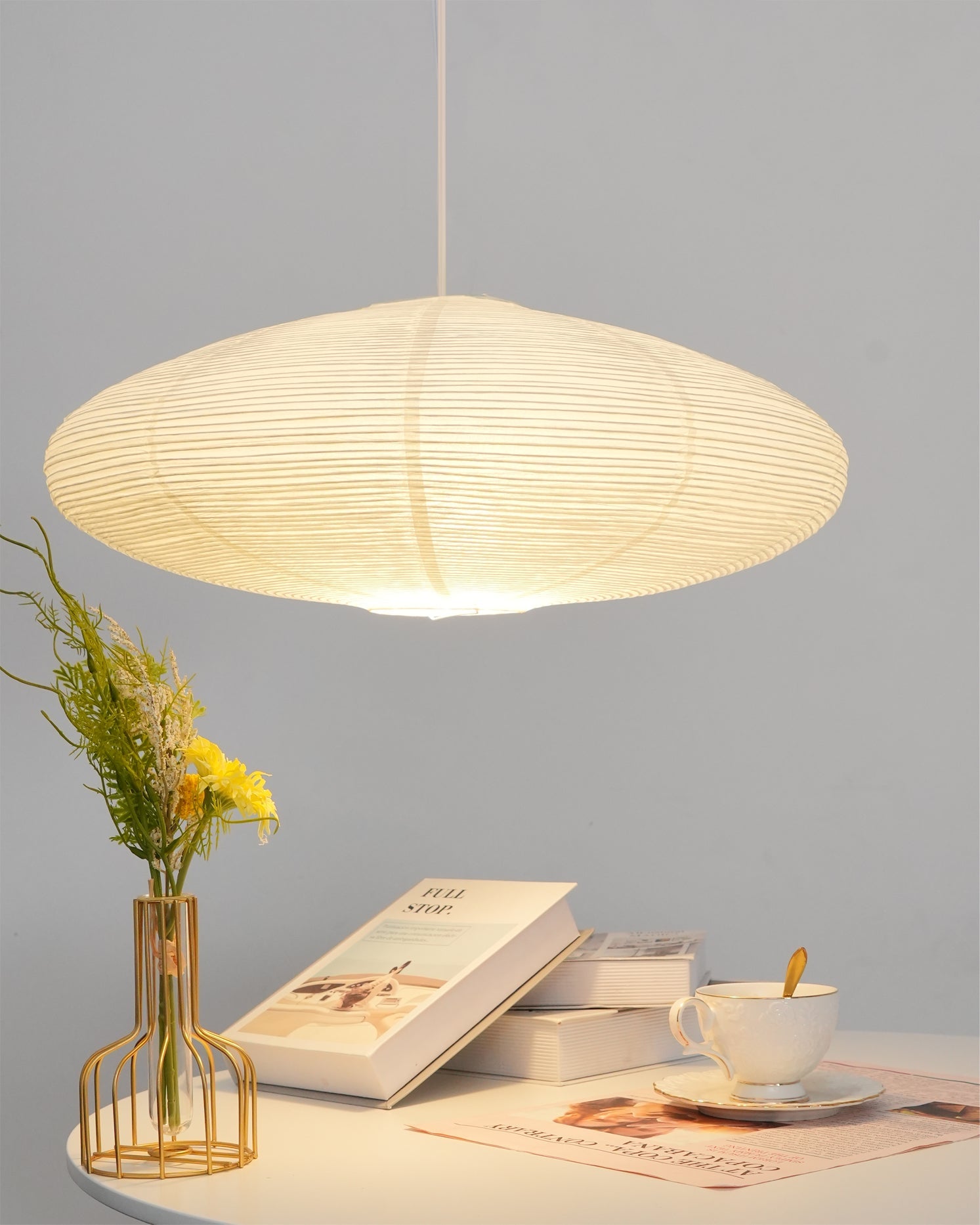 Handgemaakte Washi Papieren Hanglamp – Japans Design met E26/E27 Fitting – Zachte Verlichting voor Woonkamer, Slaapkamer & Eetkamer – Met Montagehaakjes | Sansoti