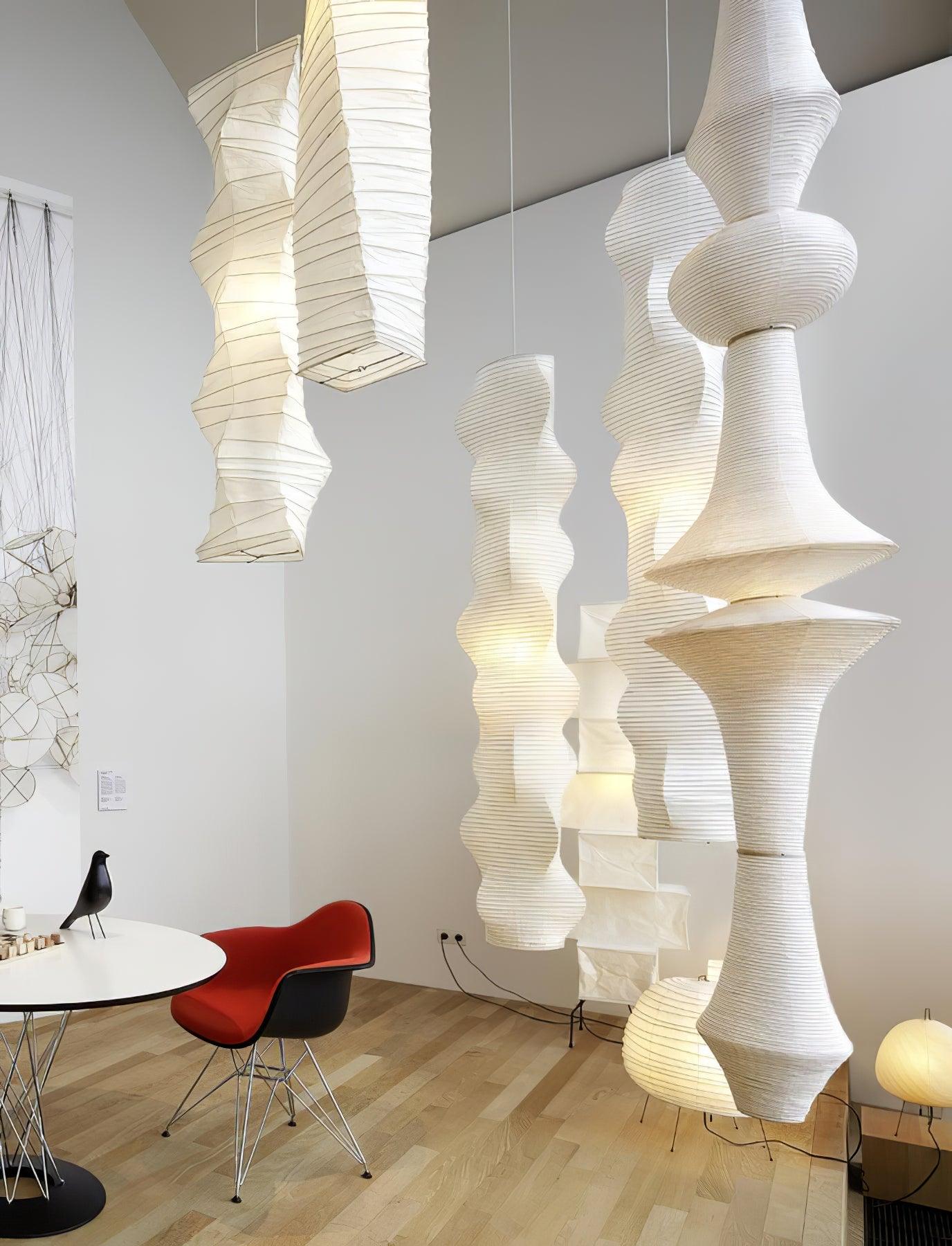 Japanse Hangende Papieren Lamp Zeven Formaten E26/E27 ø33-ø43cm 150-460cm Hoogte Mulberry Washi Moerasschors Translucide Kap Met Handgemaakt Karakter | Sansoti