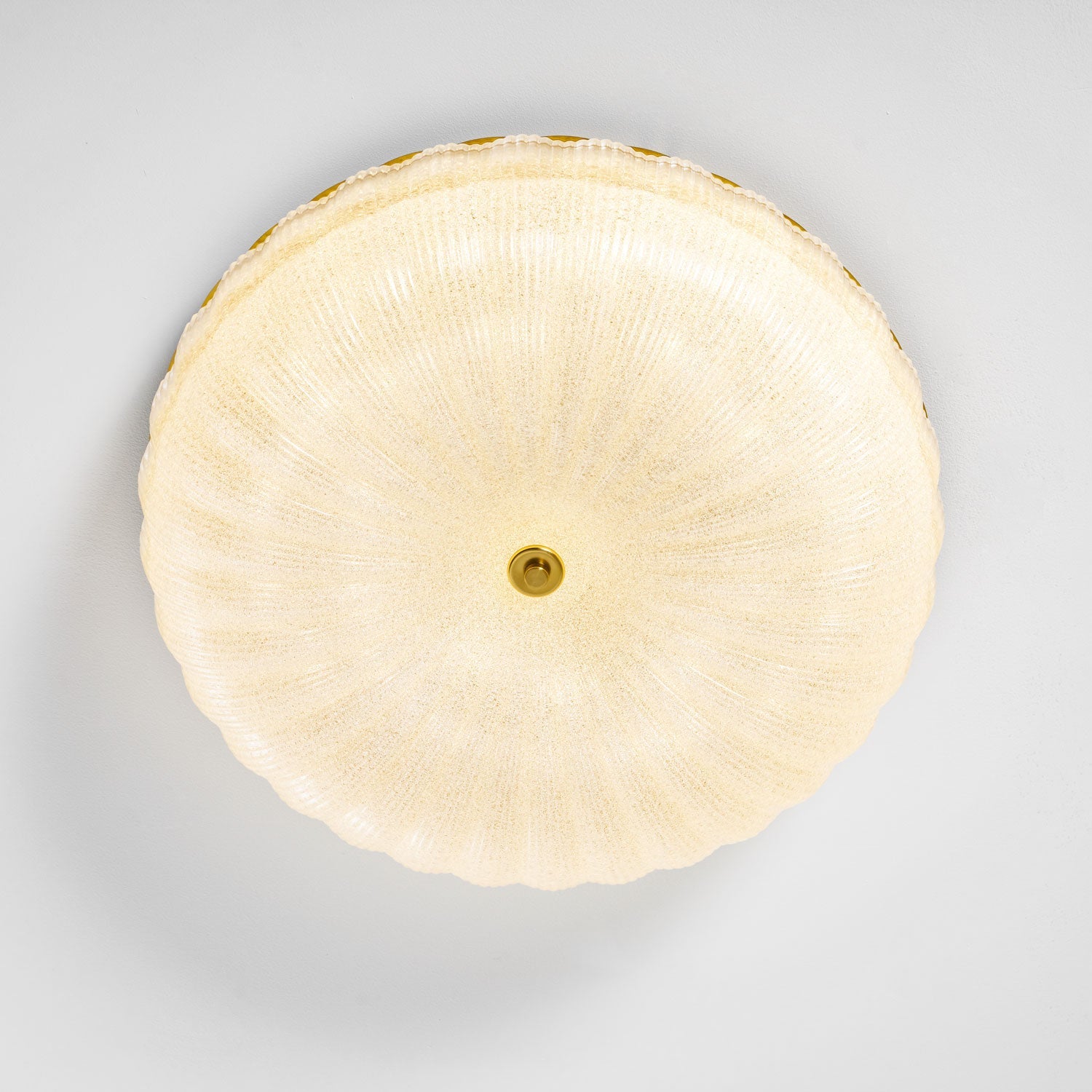Glazen Plafondlamp met Geribbelde Textuur – Warm Dimbaar Licht voor Slaapkamer en Woonkamer – ø 20 tot 50 cm | Sansoti