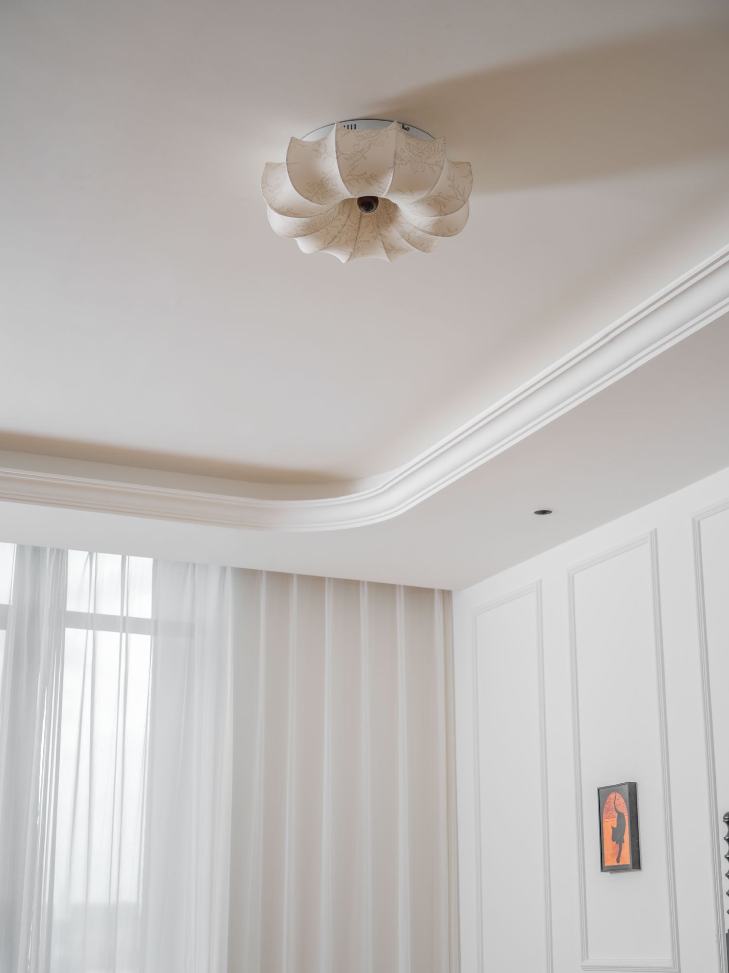 Stoffen Plafondlamp met Bloemenpatroon Natuurlijke Sfeerverlichting Scandinavisch Design Woon- en Slaapkamer Verlichting | Sansoti