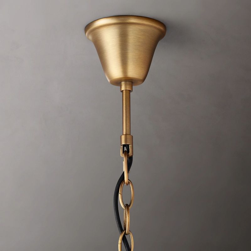 Lustre en cristal de 83cm, fer et laiton brun rouille, 18 lumières, pour table à manger et salon, design classique et élégant | Sansoti