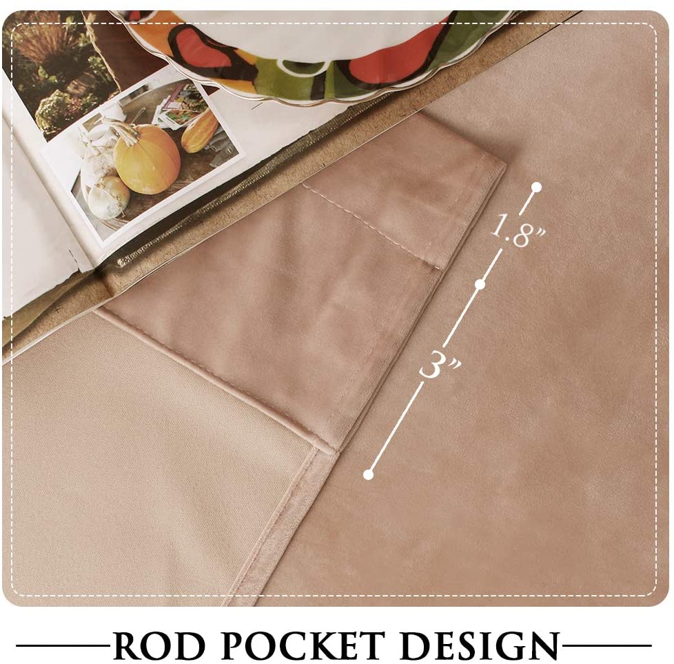 Luxury Velvet Blackout Curtains with Tunnel and Loops - Set of 2 Panels - Premium Velour Window Decoration for Living Room and Bedroom | Sansoti