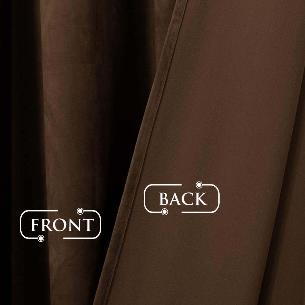 Luxury Velvet Blackout Curtains with Tunnel and Loops - Set of 2 Panels - Premium Velour Window Decoration for Living Room and Bedroom | Sansoti