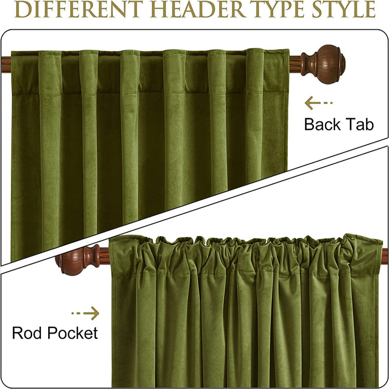 Luxury Velvet Blackout Curtains with Tunnel and Loops - Set of 2 Panels - Premium Velour Window Decoration for Living Room and Bedroom | Sansoti