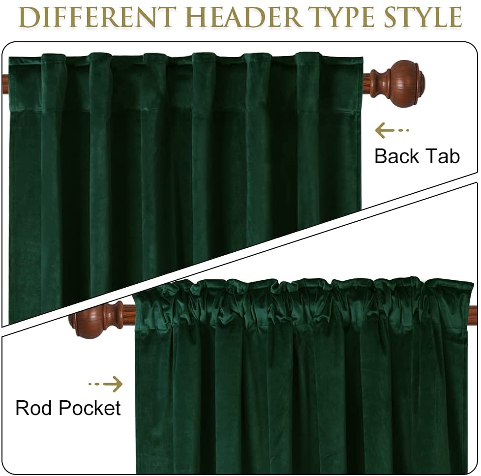 Luxury Velvet Blackout Curtains with Tunnel and Loops - Set of 2 Panels - Premium Velour Window Decoration for Living Room and Bedroom | Sansoti