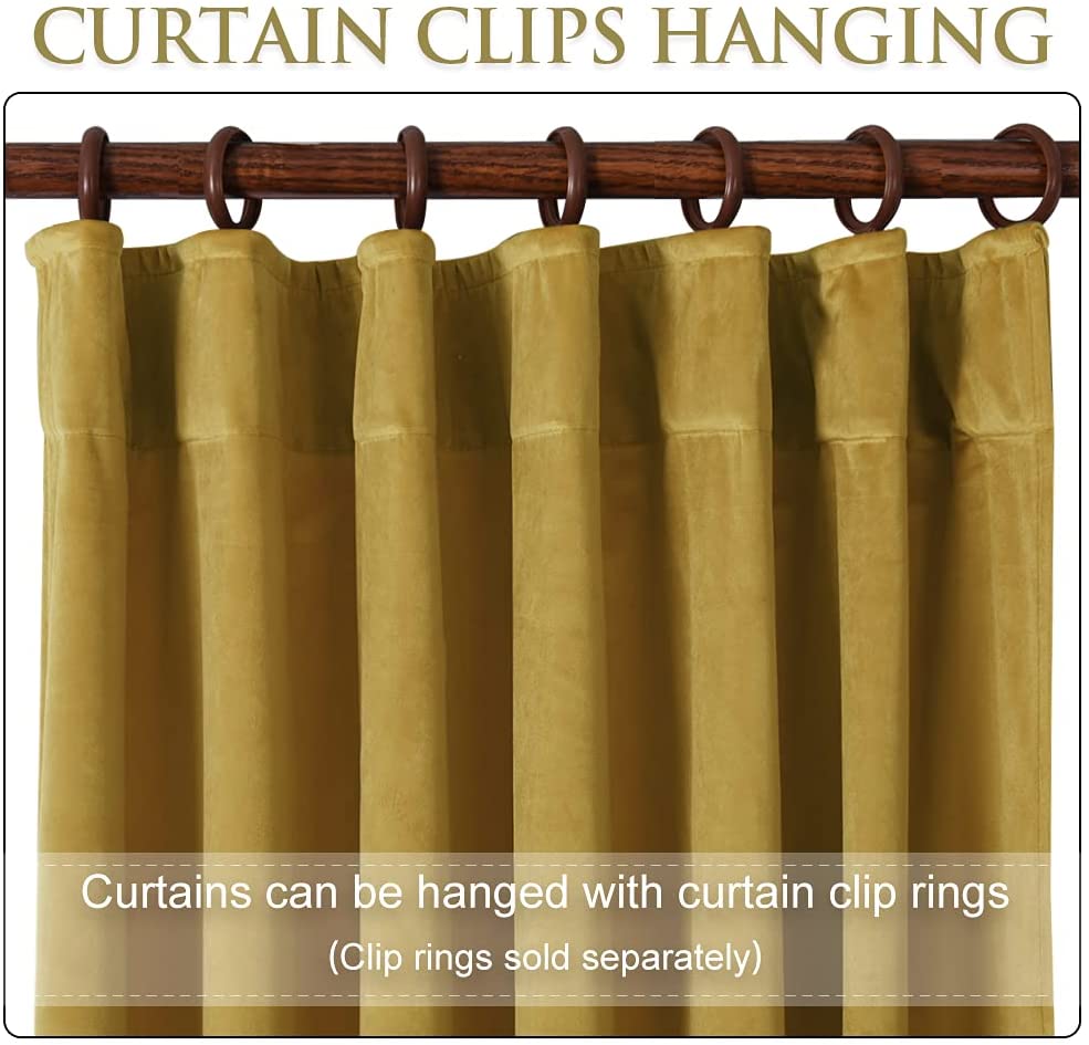 Luxury Velvet Blackout Curtains with Tunnel and Loops - Set of 2 Panels - Premium Velour Window Decoration for Living Room and Bedroom | Sansoti