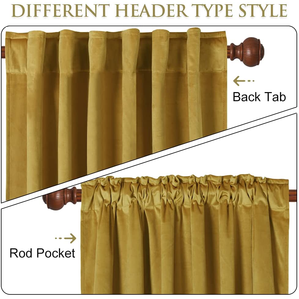 Luxury Velvet Blackout Curtains with Tunnel and Loops - Set of 2 Panels - Premium Velour Window Decoration for Living Room and Bedroom | Sansoti