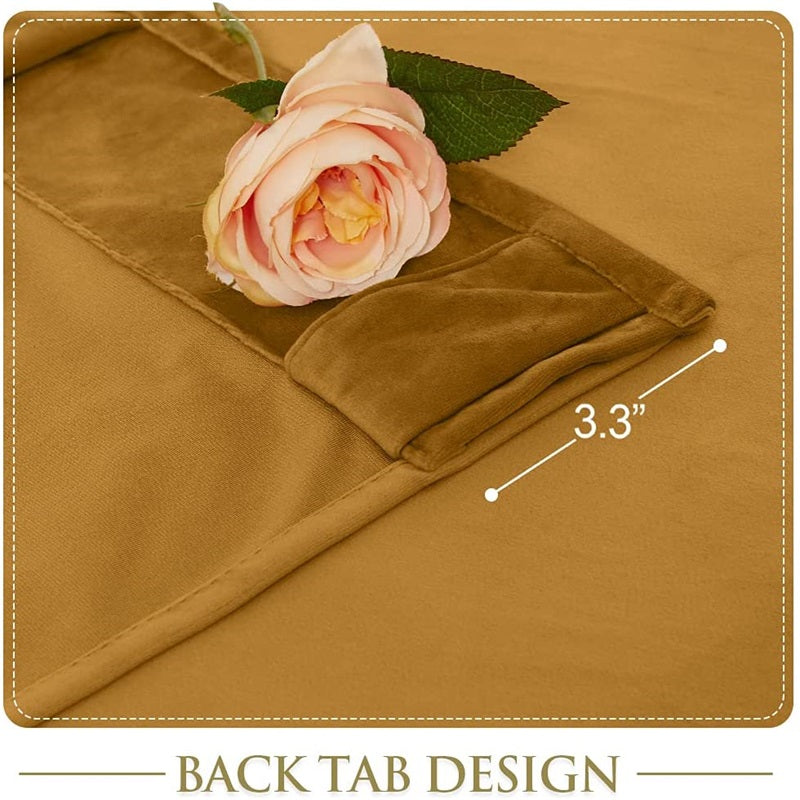 Luxury Velvet Blackout Curtains with Tunnel and Loops - Set of 2 Panels - Premium Velour Window Decoration for Living Room and Bedroom | Sansoti