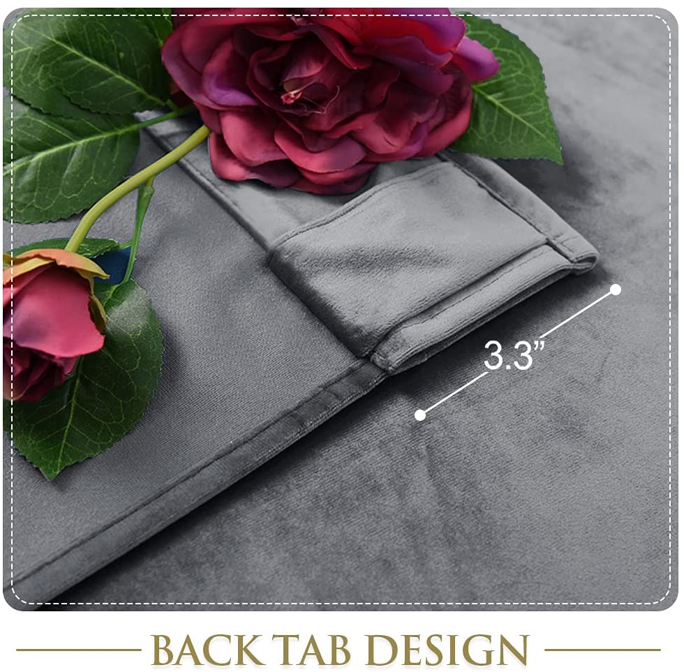 Luxury Velvet Blackout Curtains with Tunnel and Loops - Set of 2 Panels - Premium Velour Window Decoration for Living Room and Bedroom | Sansoti