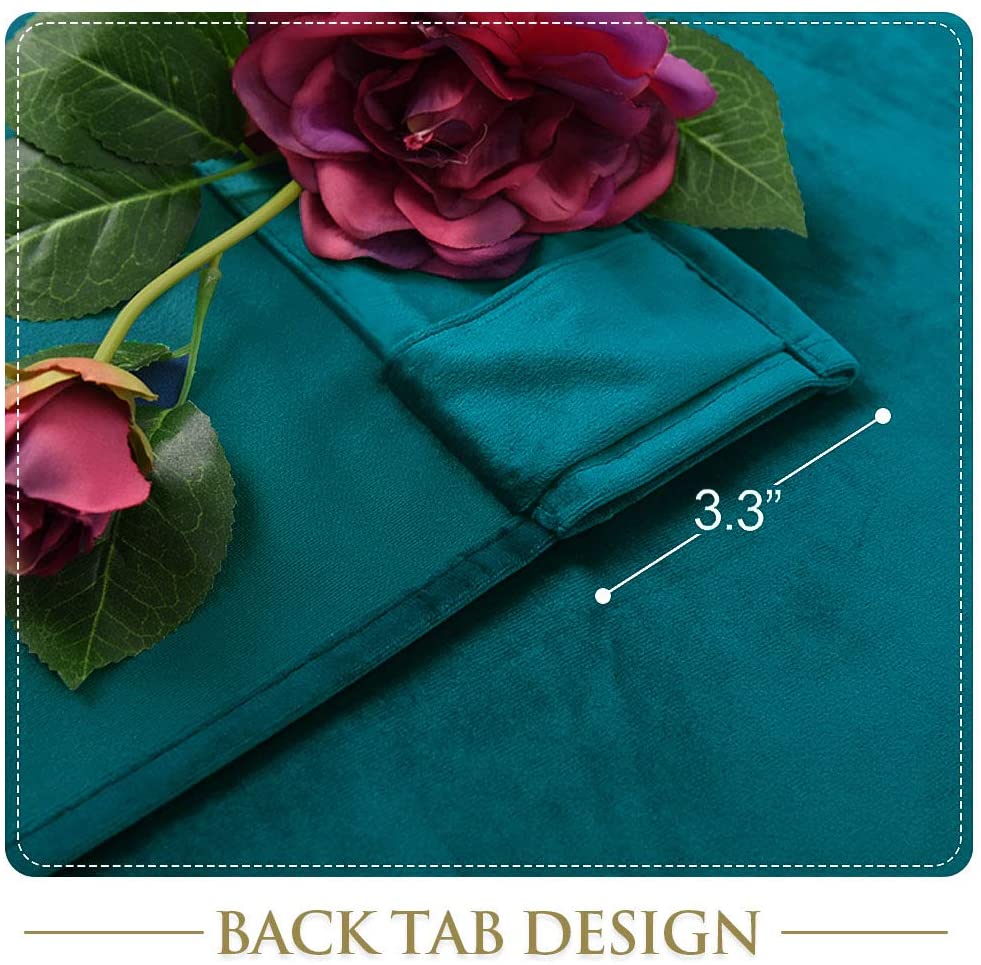 Luxury Velvet Blackout Curtains with Tunnel and Loops - Set of 2 Panels - Premium Velour Window Decoration for Living Room and Bedroom | Sansoti