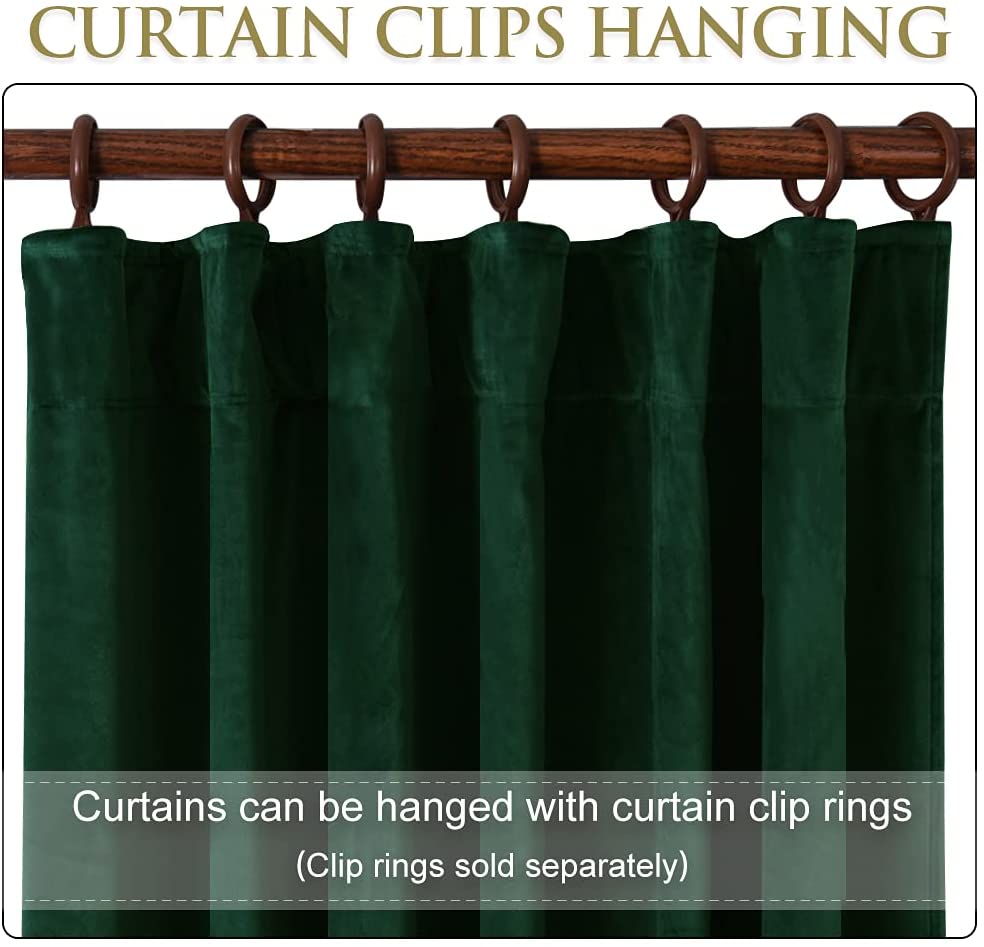 Luxury Velvet Blackout Curtains with Tunnel and Loops - Set of 2 Panels - Premium Velour Window Decoration for Living Room and Bedroom | Sansoti