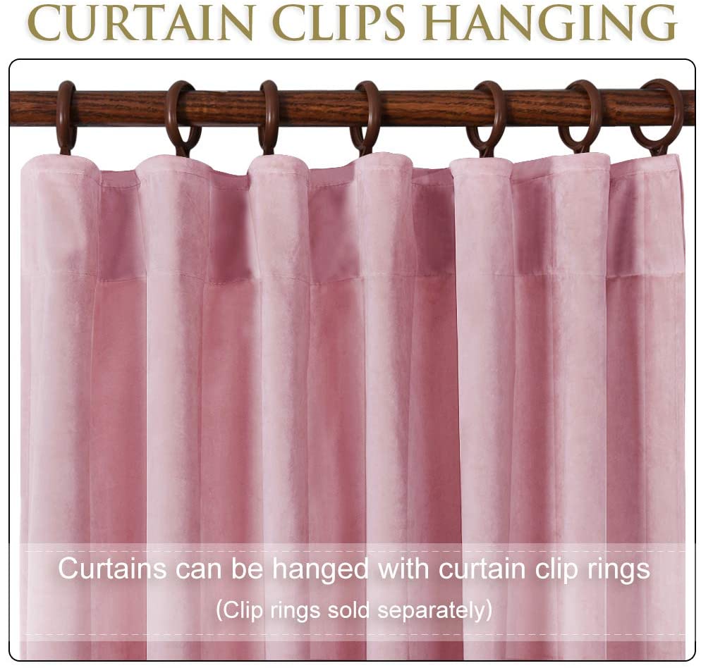 Luxury Velvet Blackout Curtains with Tunnel and Loops - Set of 2 Panels - Premium Velour Window Decoration for Living Room and Bedroom | Sansoti
