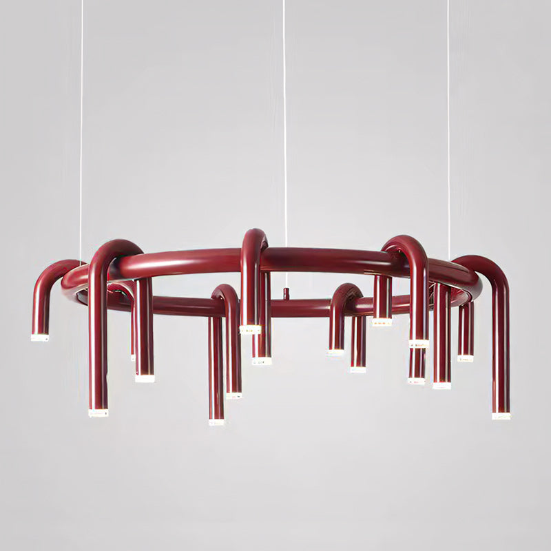 Rosso U-vormige Kroonluchter — Moderne Metalen Hanglamp met LED-Verlichting | Sansoti
