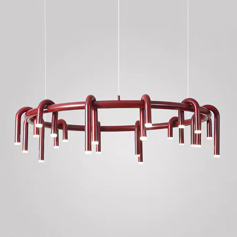 Rosso U-vormige Kroonluchter — Moderne Metalen Hanglamp met LED-Verlichting | Sansoti