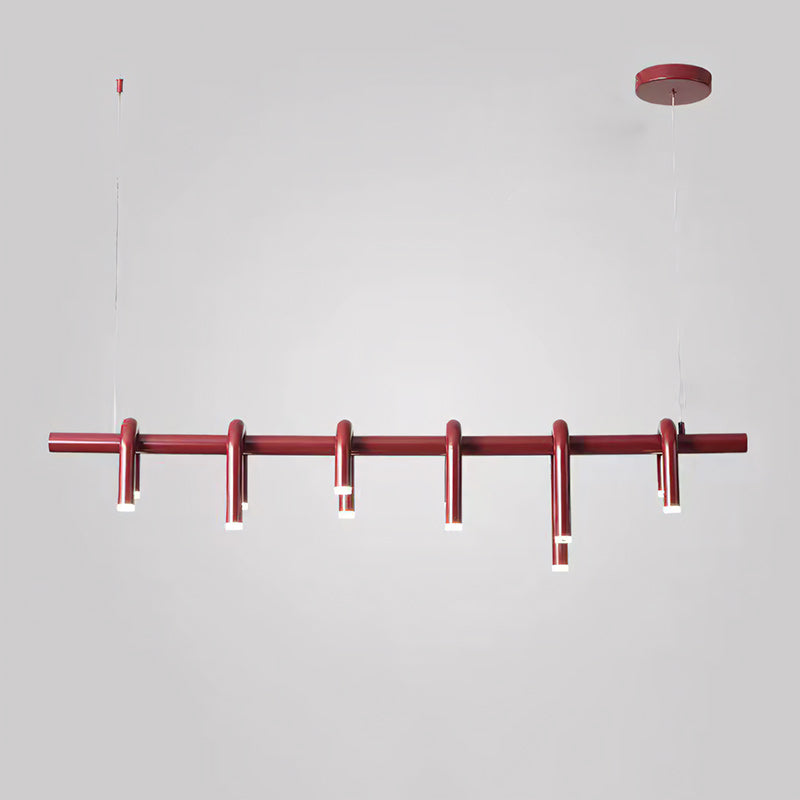 Rosso U-vormige Kroonluchter — Moderne Metalen Hanglamp met LED-Verlichting | Sansoti