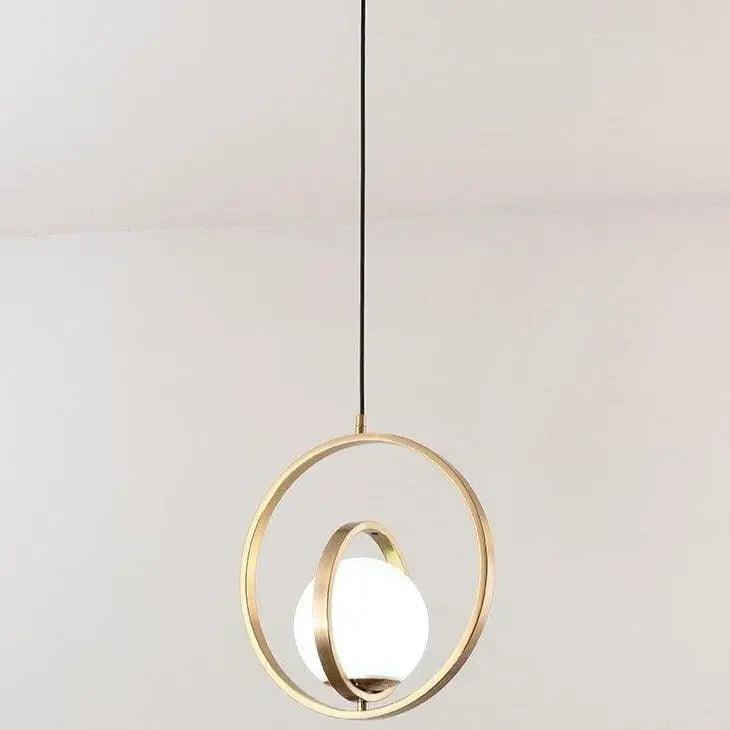 Draaibare Gouden Hanglamp met Verstelbare Ringen – Moderne Verlichting voor Woonkamer | Sansoti