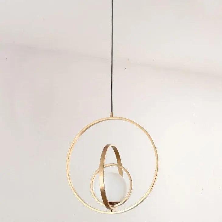 Draaibare Gouden Hanglamp met Verstelbare Ringen – Moderne Verlichting voor Woonkamer | Sansoti