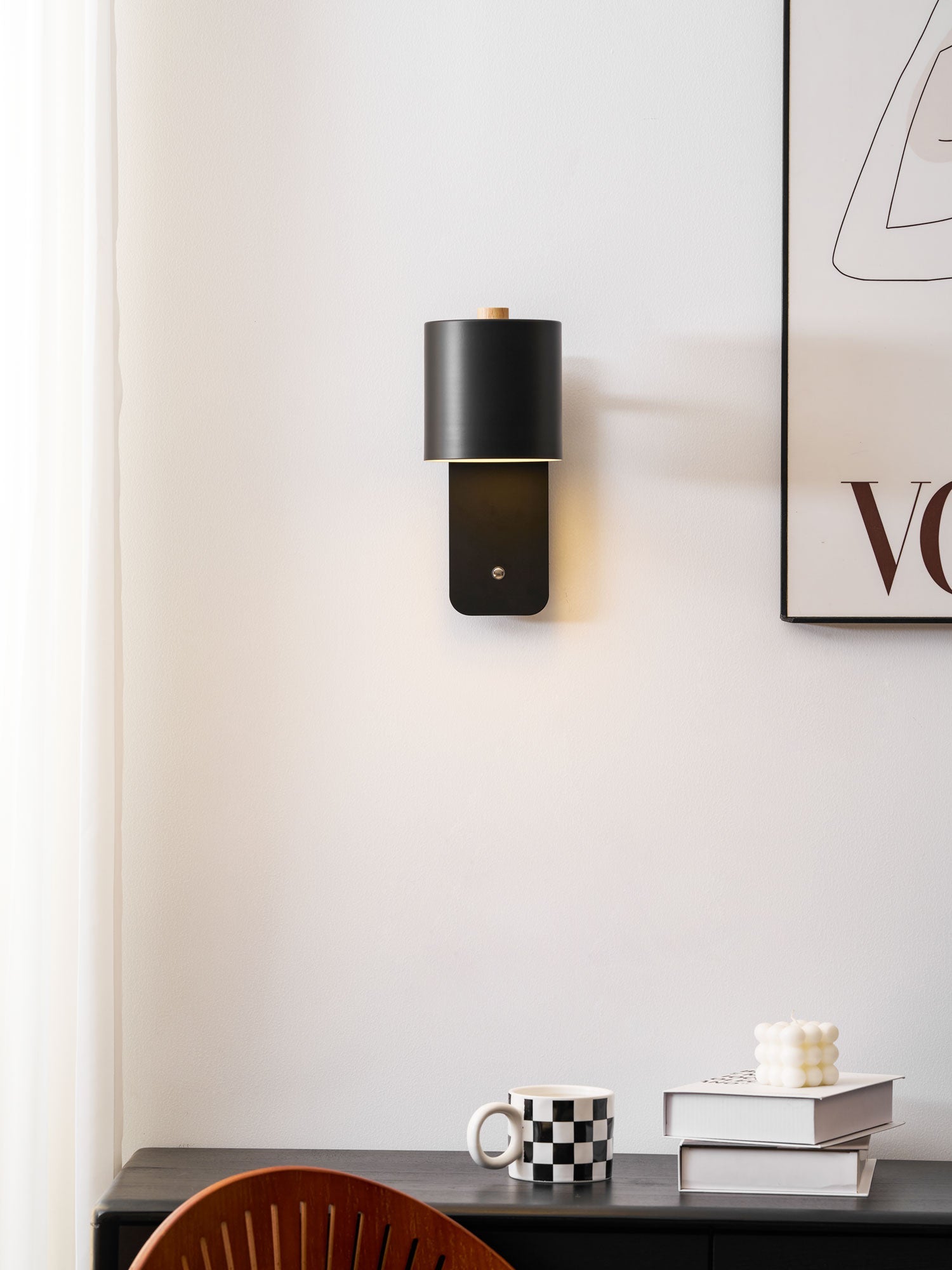 Draaibare Wandlamp Oplaadbaar USB-C 350° Rotatie Dimbaar Touch 4 Kleuren | Sansoti