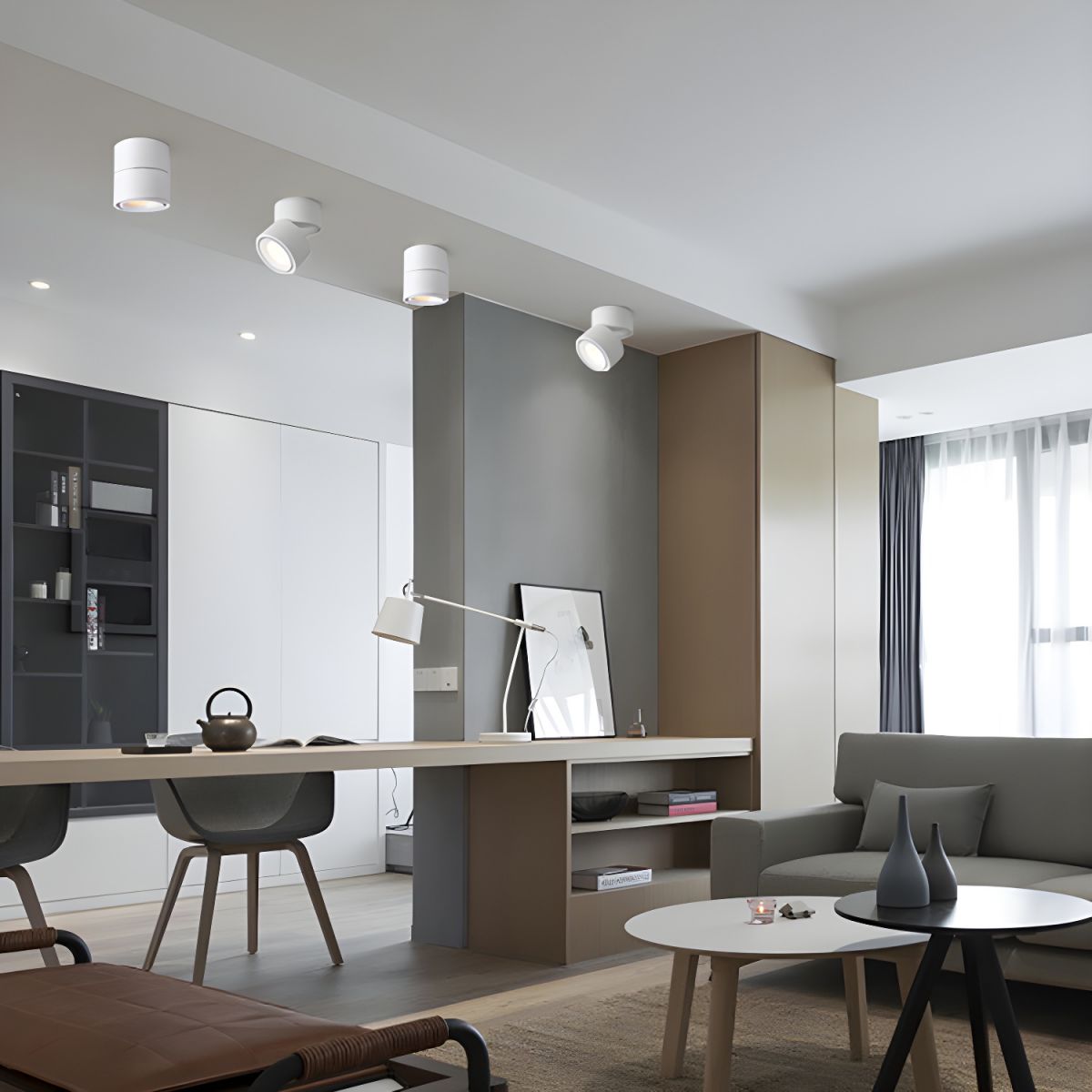 Verstelbare Plafondspot Aluminium Draaibaar Minimalistisch Design Zwart Wit Moderne Keukenverlichting | Sansoti