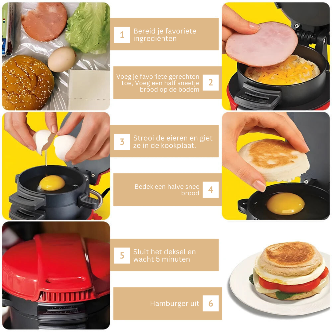 Elektrische Tosti-ijzer voor Perfect Gegrilde Broodjes & Sandwiches - Snelle Bereiding & Antiaanbaklaag | Sansoti