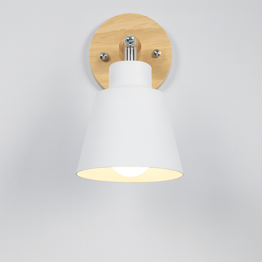 Wandlamp Metaal Hout Trekschakelaar 180° Draaibaar E27 Leeslamp Slaapkamer | Sansoti