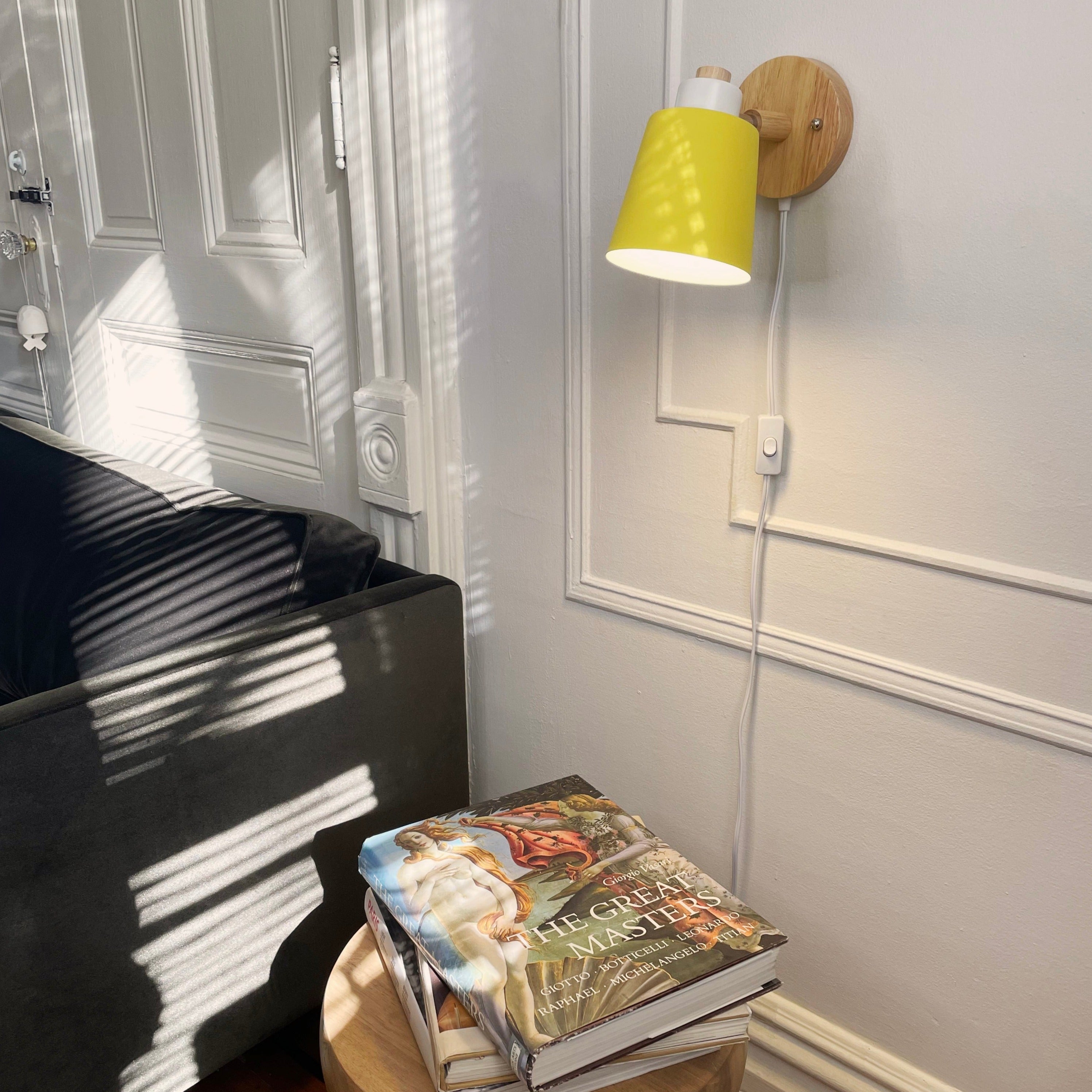 Wandlamp Hout Metaal Draaibaar E27 Leeslamp Slaapkamer Woonkamer Scandinavisch | Sansoti