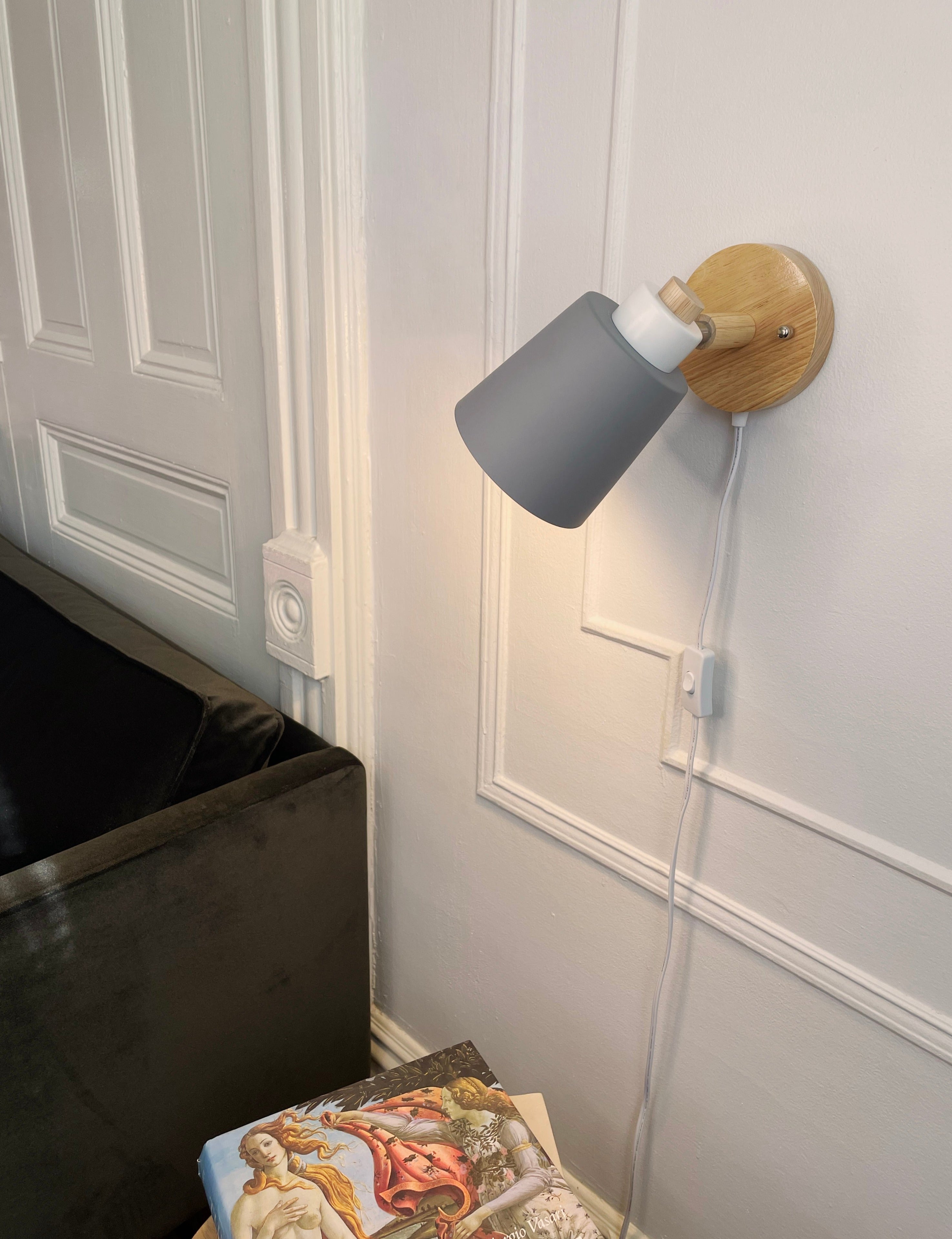 Wandlamp Hout Metaal Draaibaar E27 Leeslamp Slaapkamer Woonkamer Scandinavisch | Sansoti