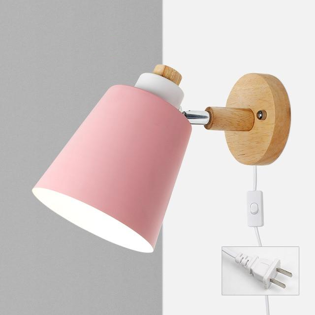 Wandlamp Hout Metaal Draaibaar E27 Leeslamp Slaapkamer Woonkamer Scandinavisch | Sansoti