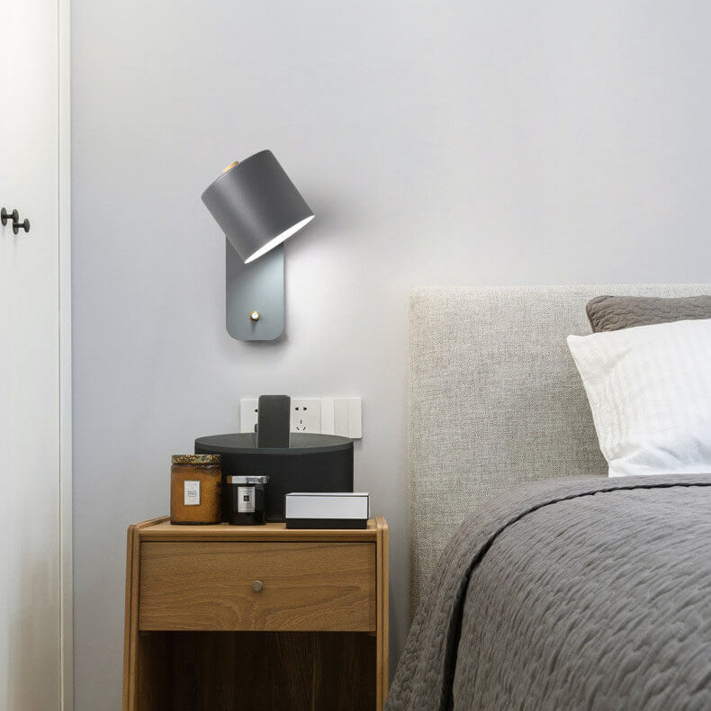 Drehbare Wandleuchte in Zylinderform, Aluminium, Schwarz, Weiß, Grün, Schlafzimmer, Leseecke, gerichtetes Licht, verstellbare Spots | Sansoti