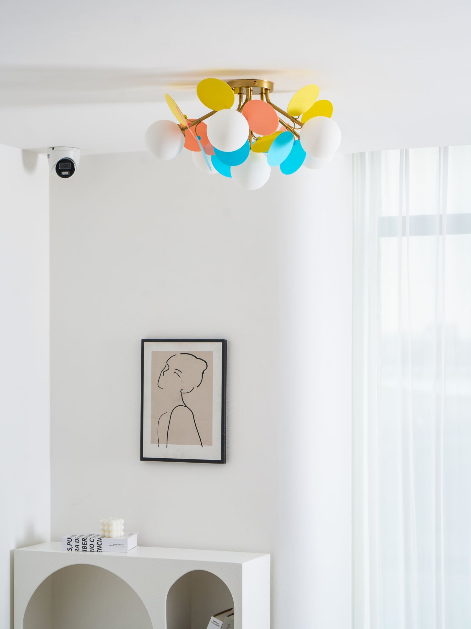Ronde Plafondlamp met Acryl Bladeren – Macaron Pastelkleuren – 1, 4, 6 of 8 Lichtpunten – G9 Fitting – Scandinavisch Design voor Kinderkamer, Woonkamer en Kantoor | Sansoti