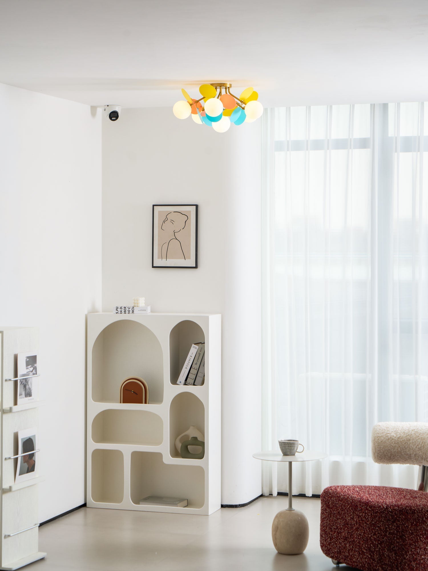 Ronde Plafondlamp met Acryl Bladeren – Macaron Pastelkleuren – 1, 4, 6 of 8 Lichtpunten – G9 Fitting – Scandinavisch Design voor Kinderkamer, Woonkamer en Kantoor | Sansoti