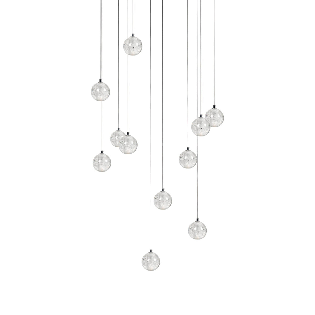 Crystal Cluster Pendant Lights Multiple Spheres Chrome Ceiling Lighting Modern Design Dining Room Living Room | Sansoti