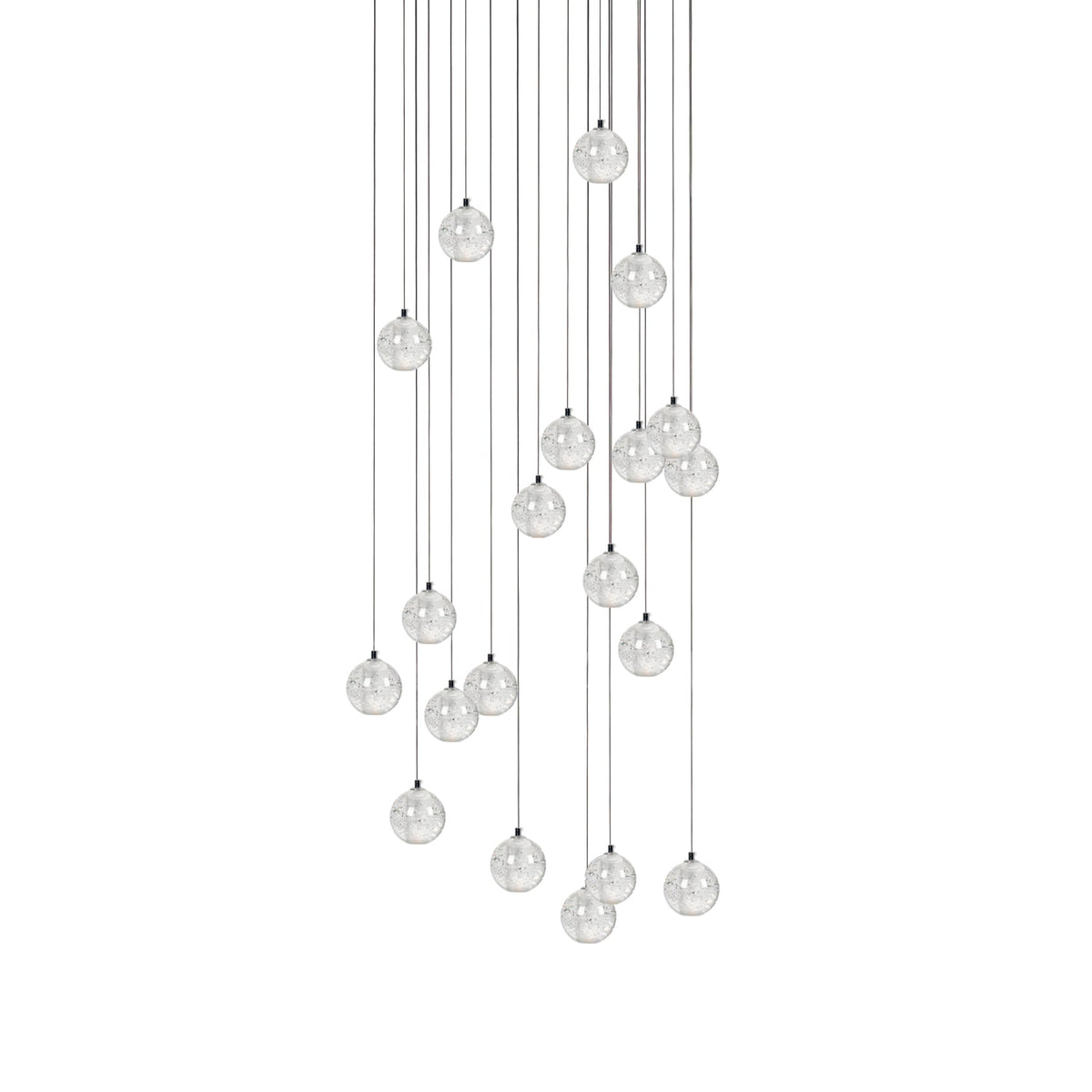 Crystal Cluster Pendant Lights Multiple Spheres Chrome Ceiling Lighting Modern Design Dining Room Living Room | Sansoti