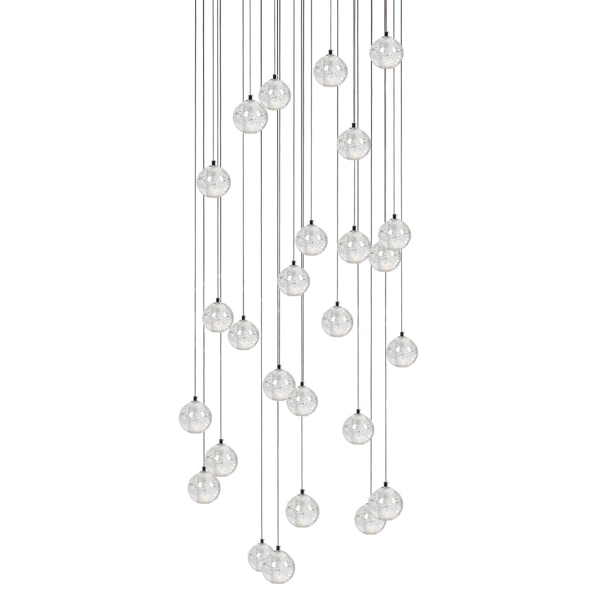 Crystal Cluster Pendant Lights Multiple Spheres Chrome Ceiling Lighting Modern Design Dining Room Living Room | Sansoti