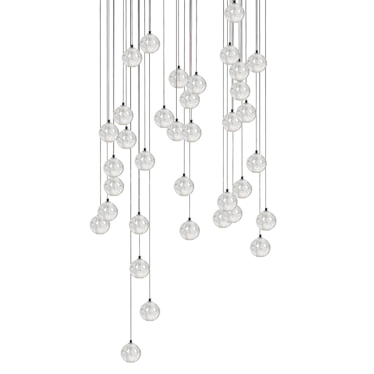 Crystal Cluster Pendant Lights Multiple Spheres Chrome Ceiling Lighting Modern Design Dining Room Living Room | Sansoti