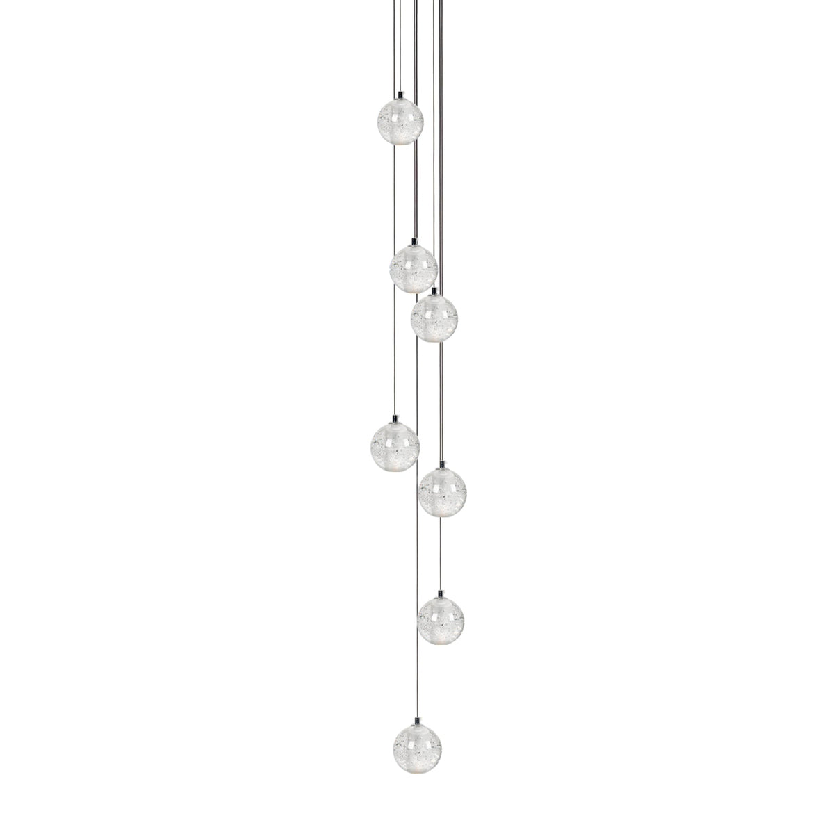 Crystal Cluster Pendant Lights Multiple Spheres Chrome Ceiling Lighting Modern Design Dining Room Living Room | Sansoti