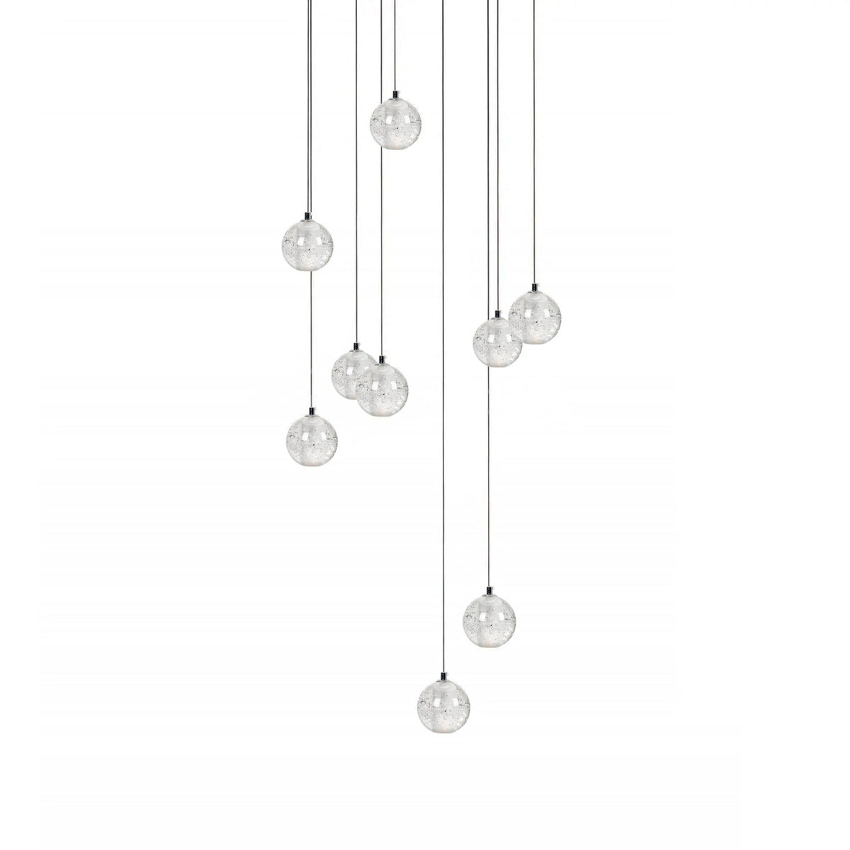 Crystal Cluster Pendant Lights Multiple Spheres Chrome Ceiling Lighting Modern Design Dining Room Living Room | Sansoti