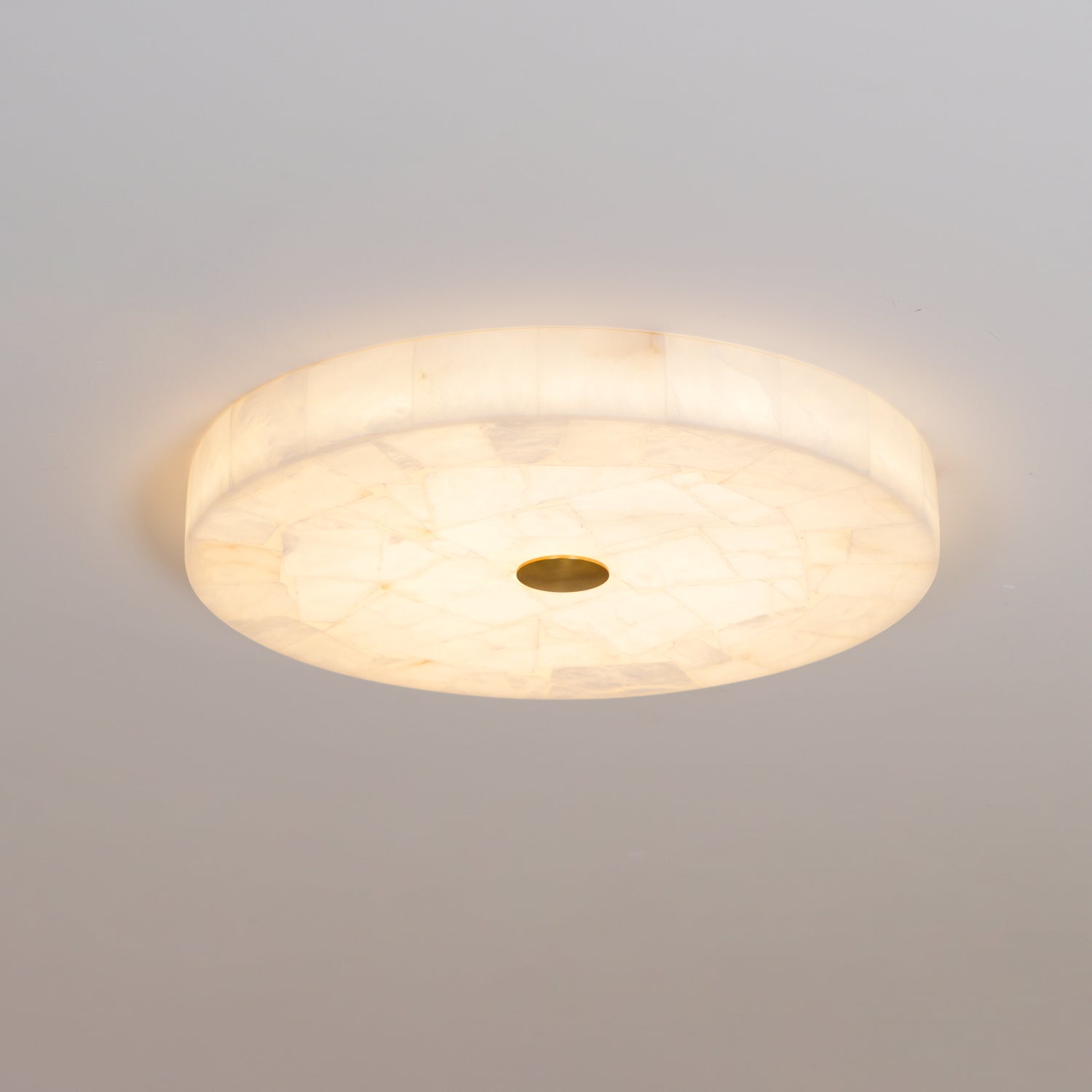 Ronde Plafondlamp Albast Mozaïek ø40cm Natuursteen Dimbaar Geïntegreerde LED Warm Wit 3000K Plafondverlichting Scandinavisch Design Woon- Slaapkamer Eetkamer Entree Inbouwlamp | Sansoti