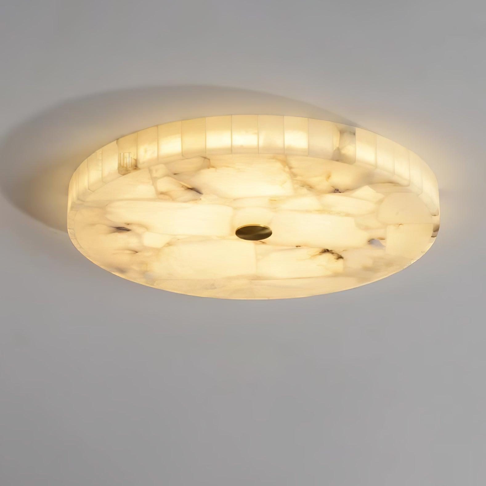 Ronde Plafondlamp Albast Mozaïek ø40cm Natuursteen Dimbaar Geïntegreerde LED Warm Wit 3000K Plafondverlichting Scandinavisch Design Woon- Slaapkamer Eetkamer Entree Inbouwlamp | Sansoti