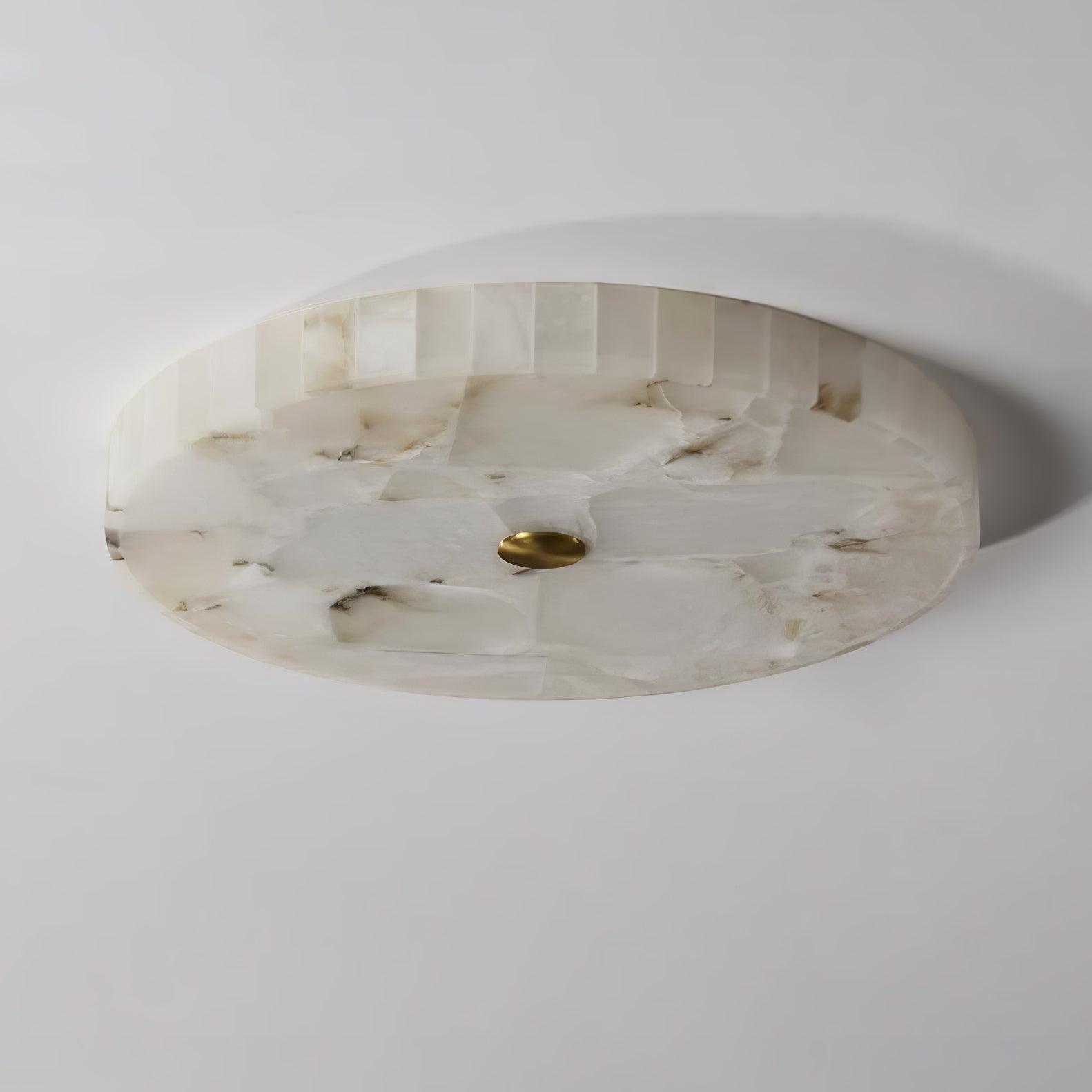 Ronde Plafondlamp Albast Mozaïek ø40cm Natuursteen Dimbaar Geïntegreerde LED Warm Wit 3000K Plafondverlichting Scandinavisch Design Woon- Slaapkamer Eetkamer Entree Inbouwlamp | Sansoti