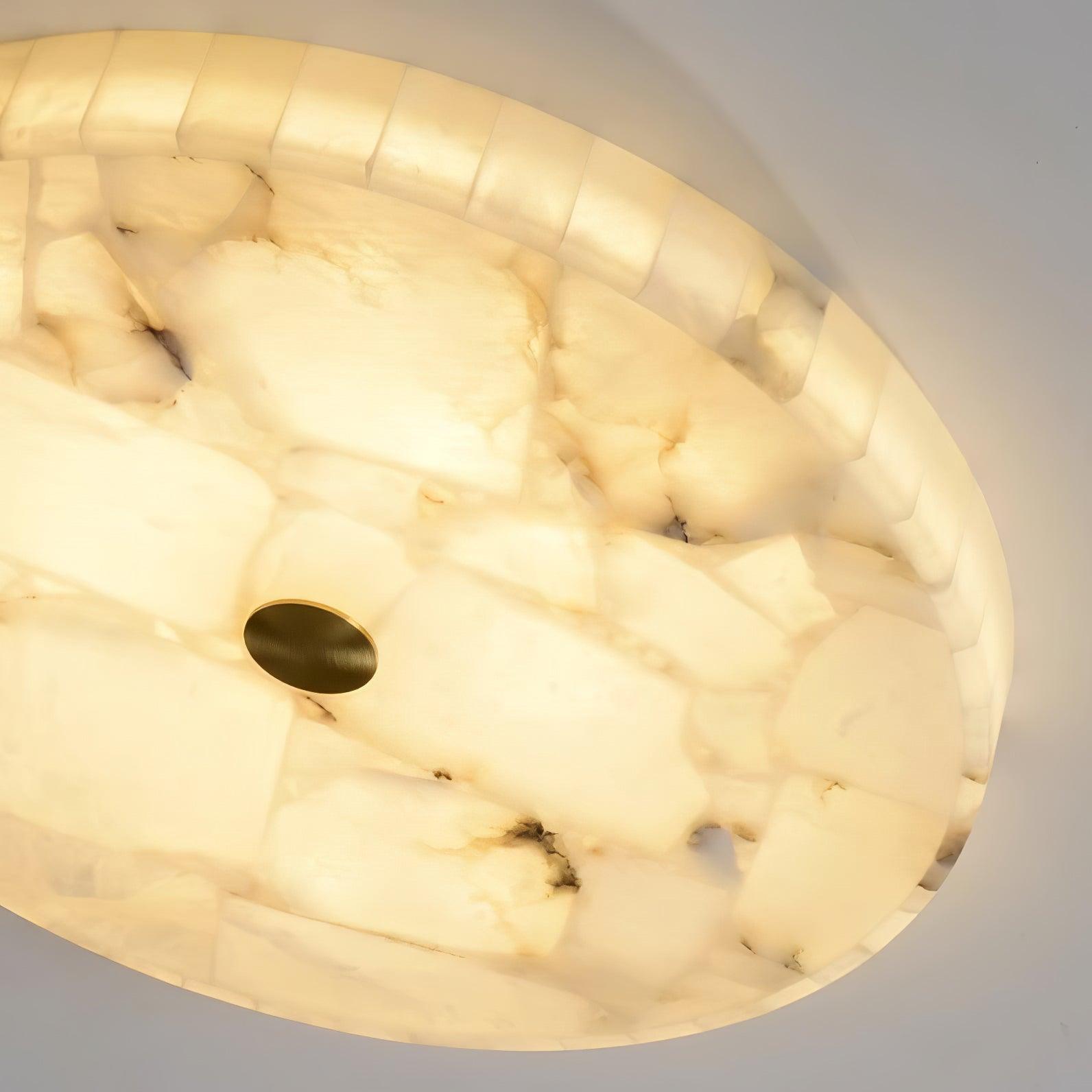Ronde Plafondlamp Albast Mozaïek ø40cm Natuursteen Dimbaar Geïntegreerde LED Warm Wit 3000K Plafondverlichting Scandinavisch Design Woon- Slaapkamer Eetkamer Entree Inbouwlamp | Sansoti