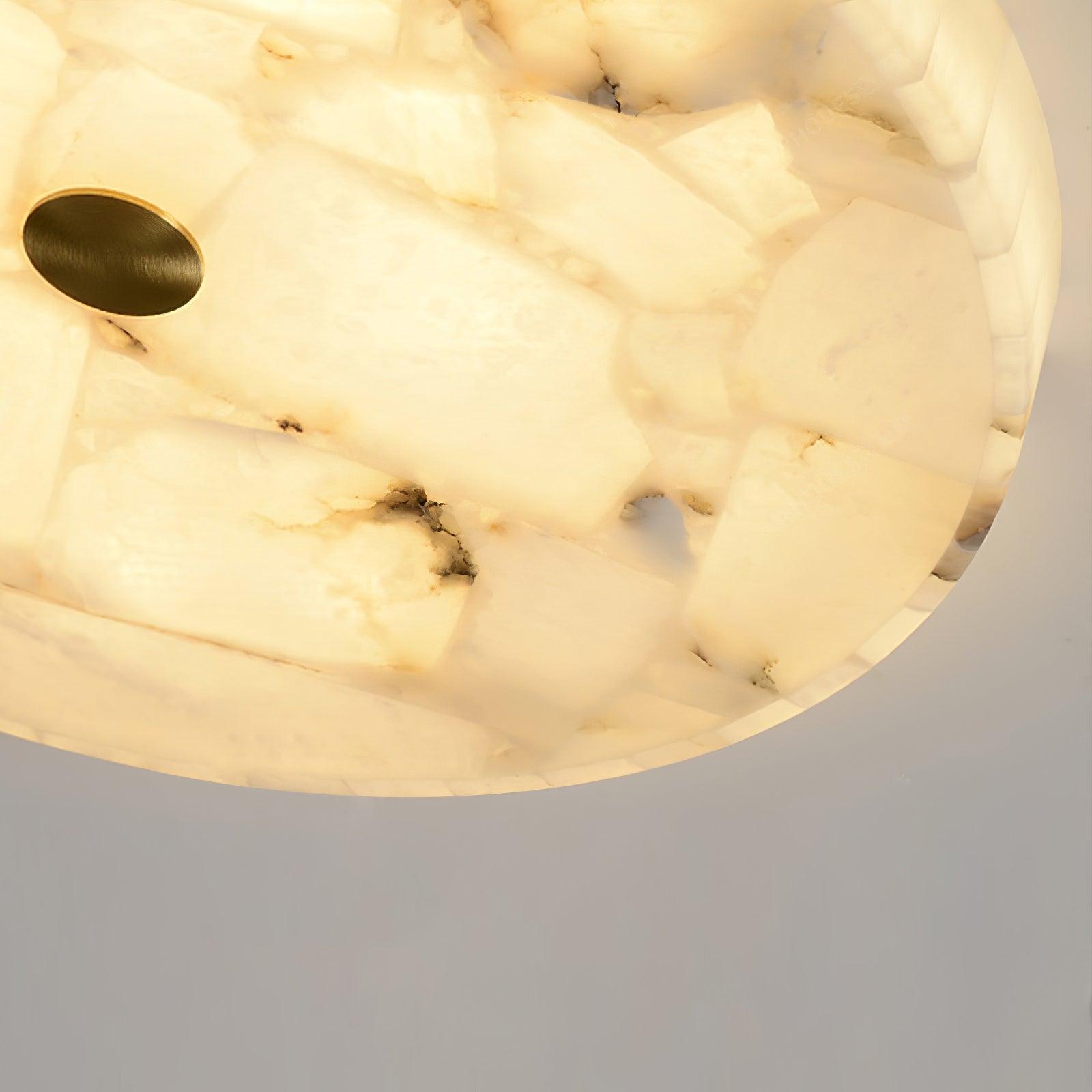 Ronde Plafondlamp Albast Mozaïek ø40cm Natuursteen Dimbaar Geïntegreerde LED Warm Wit 3000K Plafondverlichting Scandinavisch Design Woon- Slaapkamer Eetkamer Entree Inbouwlamp | Sansoti