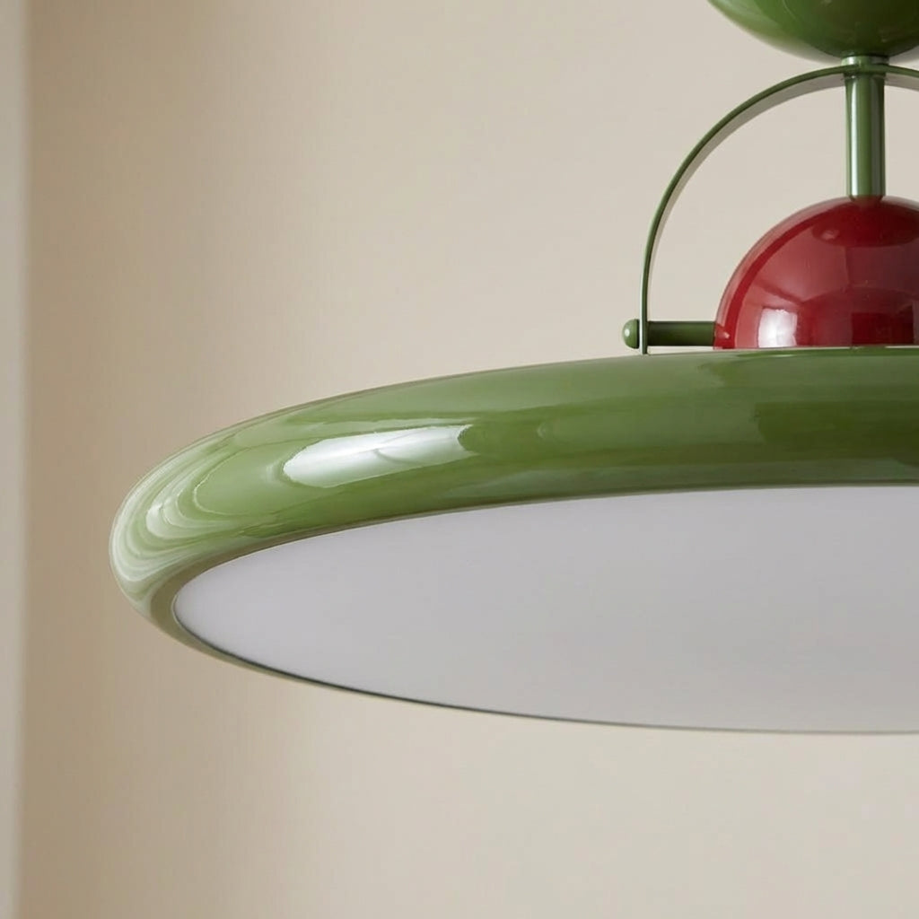 Plafondlamp LED Acryl Metaal Groen 40-50 cm Woonkamer Eetkamer Slaapkamer Retro Design Plafonnière Dimbaar Sfeerverlichting | Sansoti