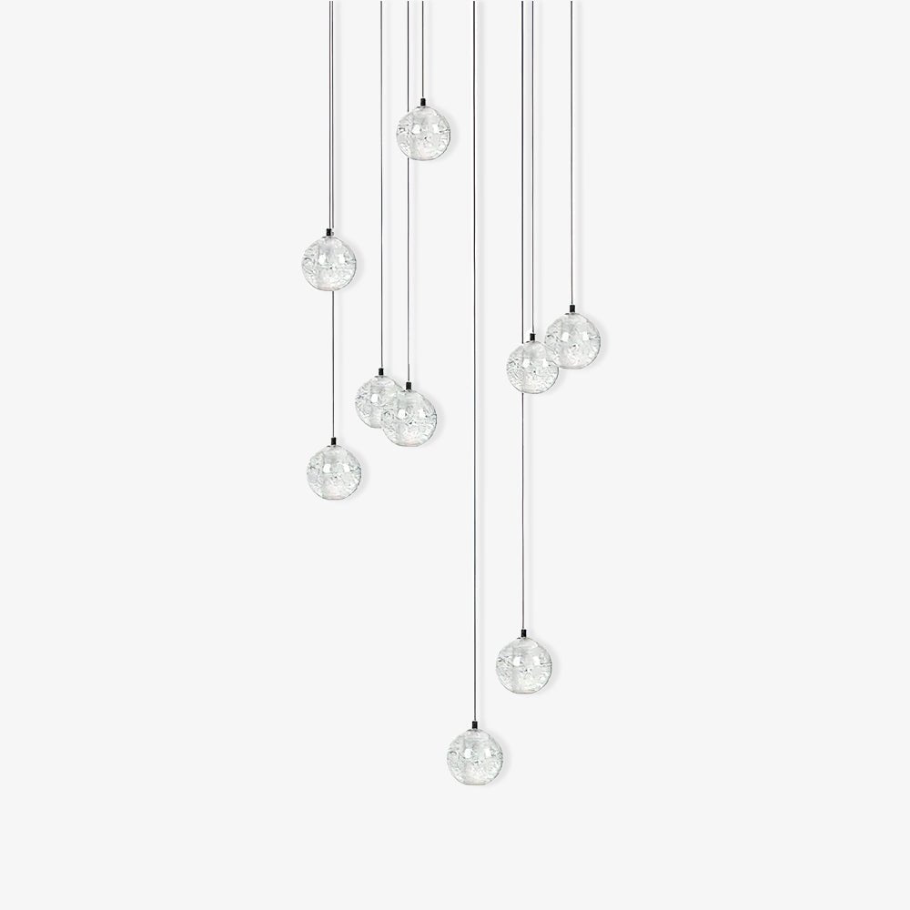 Crystal Cluster Pendant Lights Multiple Spheres Chrome Ceiling Lighting Modern Design Dining Room Living Room | Sansoti