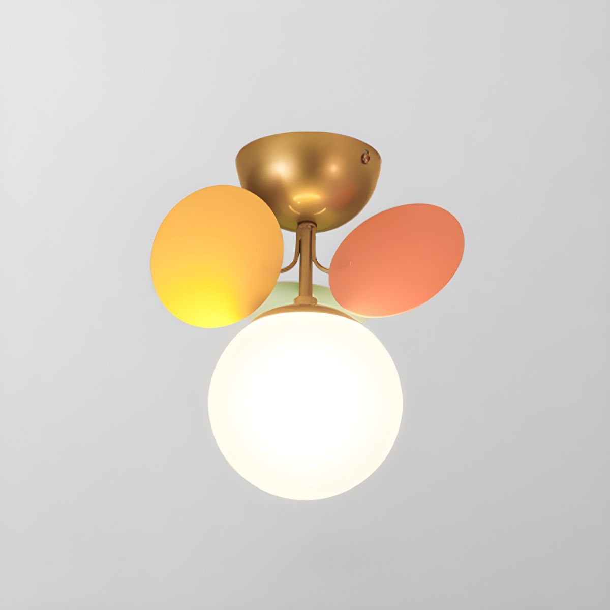 Ronde Plafondlamp met Acryl Bladeren – Macaron Pastelkleuren – 1, 4, 6 of 8 Lichtpunten – G9 Fitting – Scandinavisch Design voor Kinderkamer, Woonkamer en Kantoor | Sansoti
