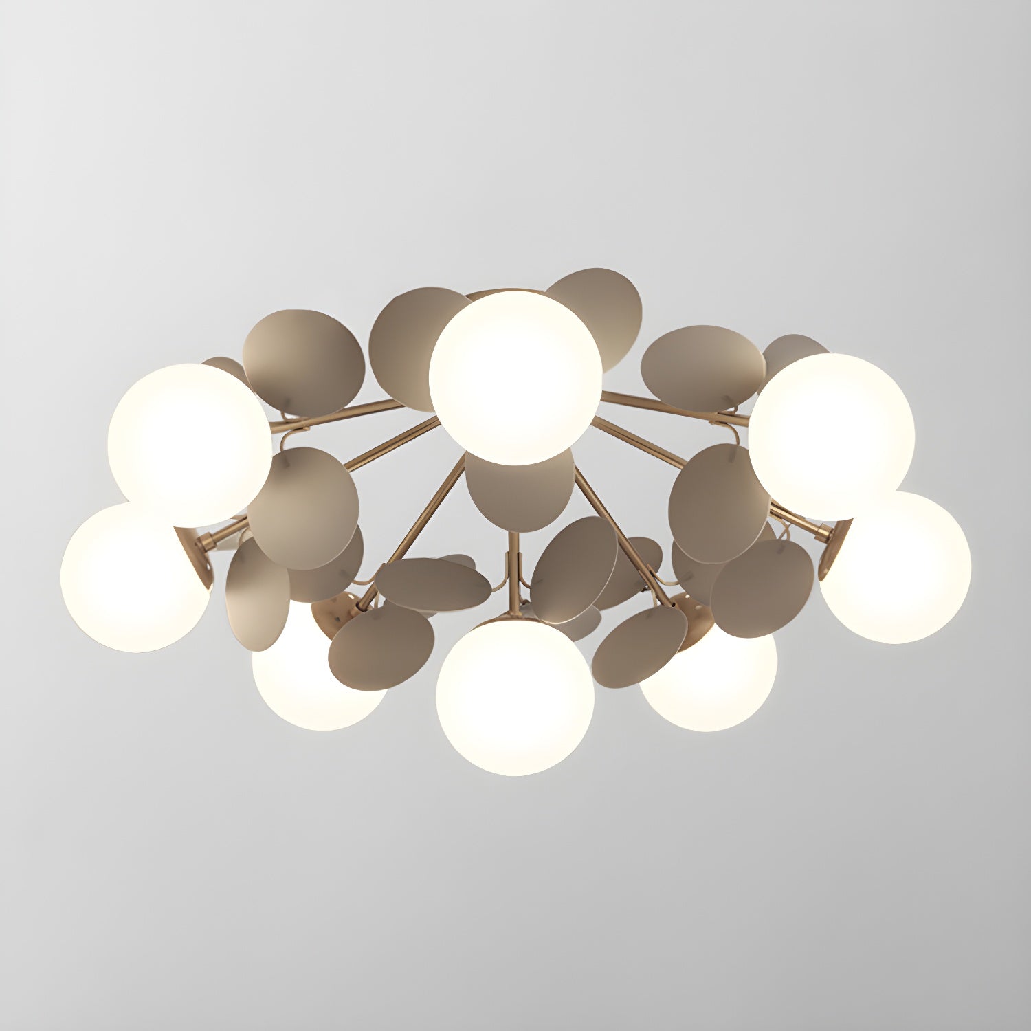 Ronde Plafondlamp met Acryl Bladeren – Macaron Pastelkleuren – 1, 4, 6 of 8 Lichtpunten – G9 Fitting – Scandinavisch Design voor Kinderkamer, Woonkamer en Kantoor | Sansoti