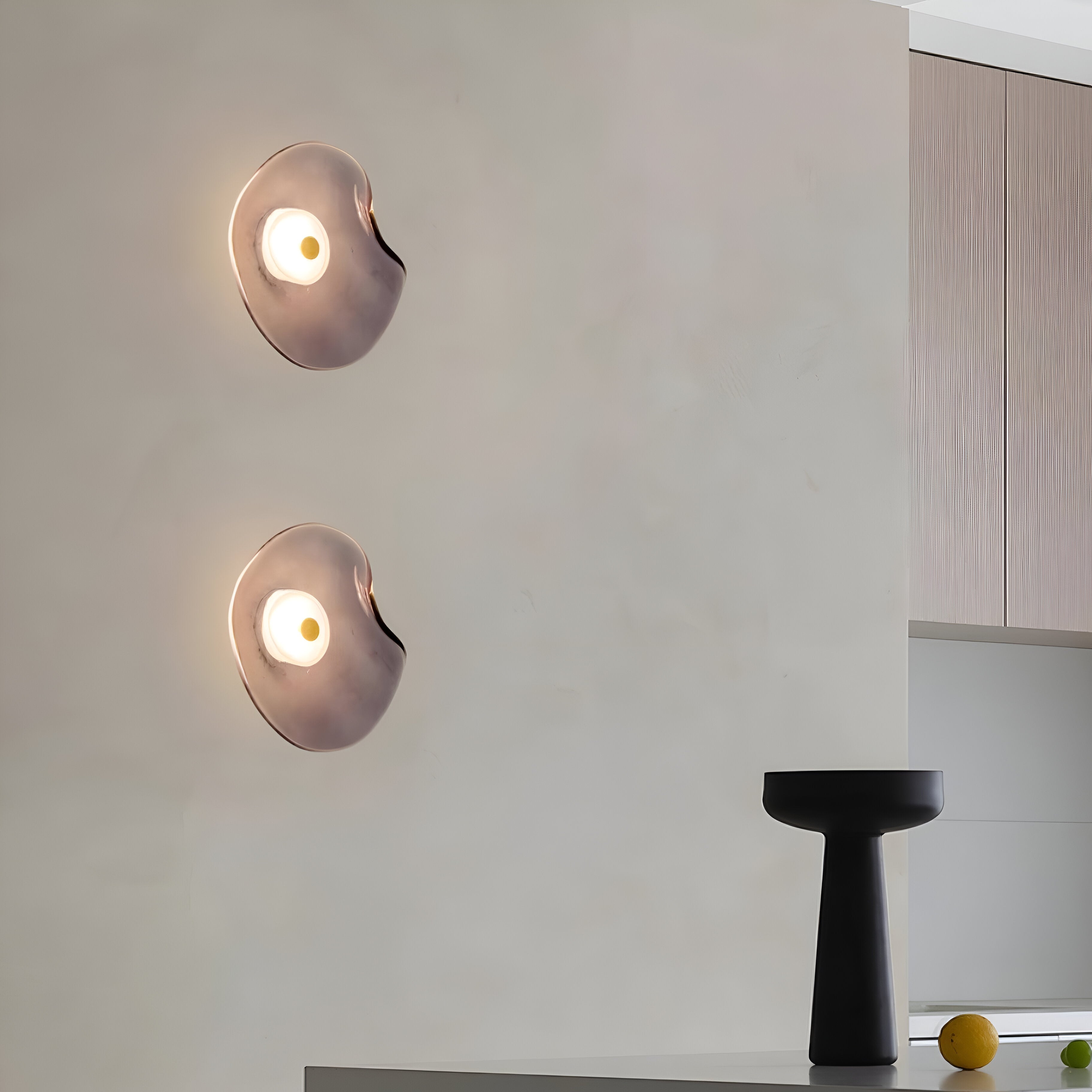 Wandlamp Gebogen Glas LED Sculpturaal Nordisch Goud Zwart 25cm Woonkamer Slaapkamer | Sansoti