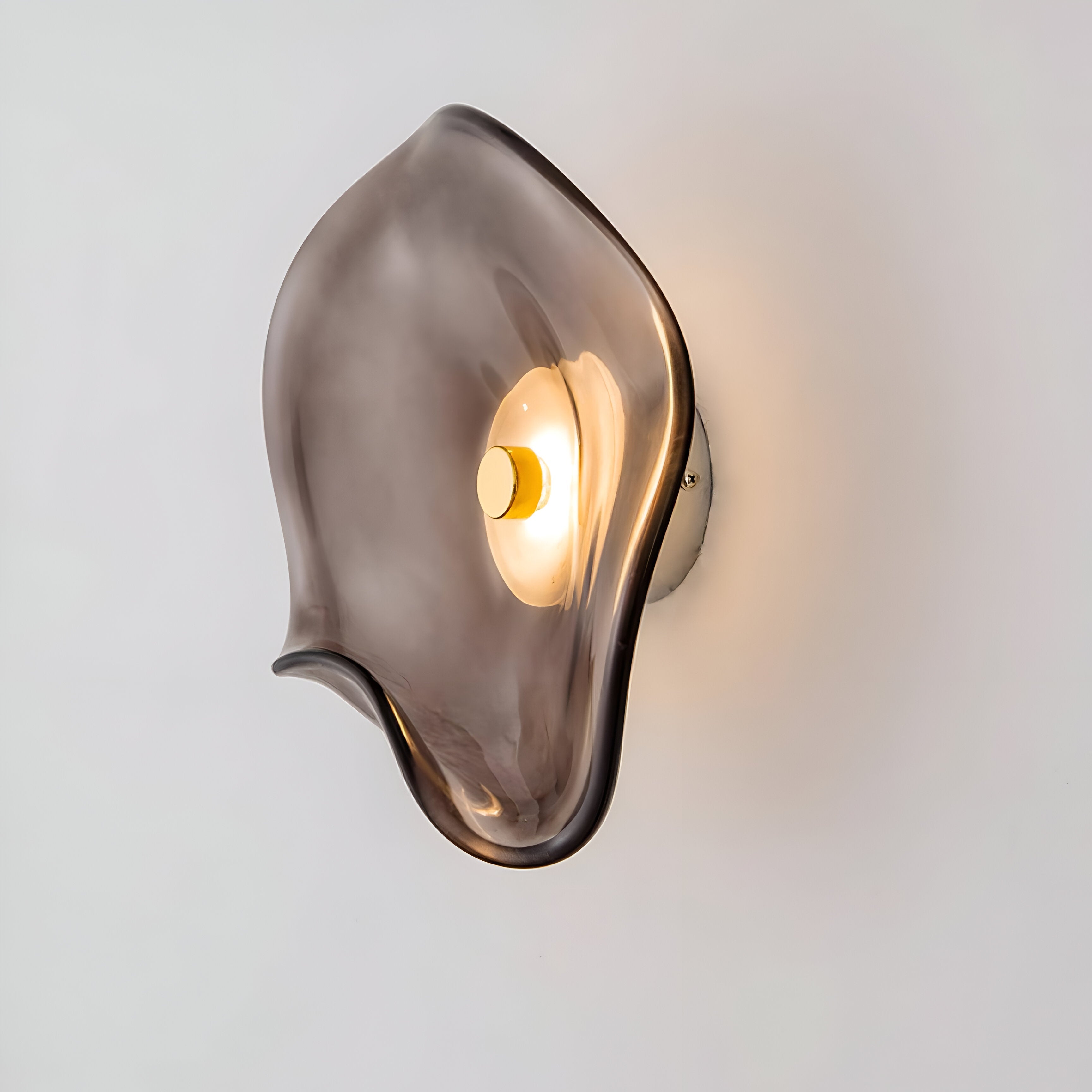 Wandlamp Gebogen Glas LED Sculpturaal Nordisch Goud Zwart 25cm Woonkamer Slaapkamer | Sansoti