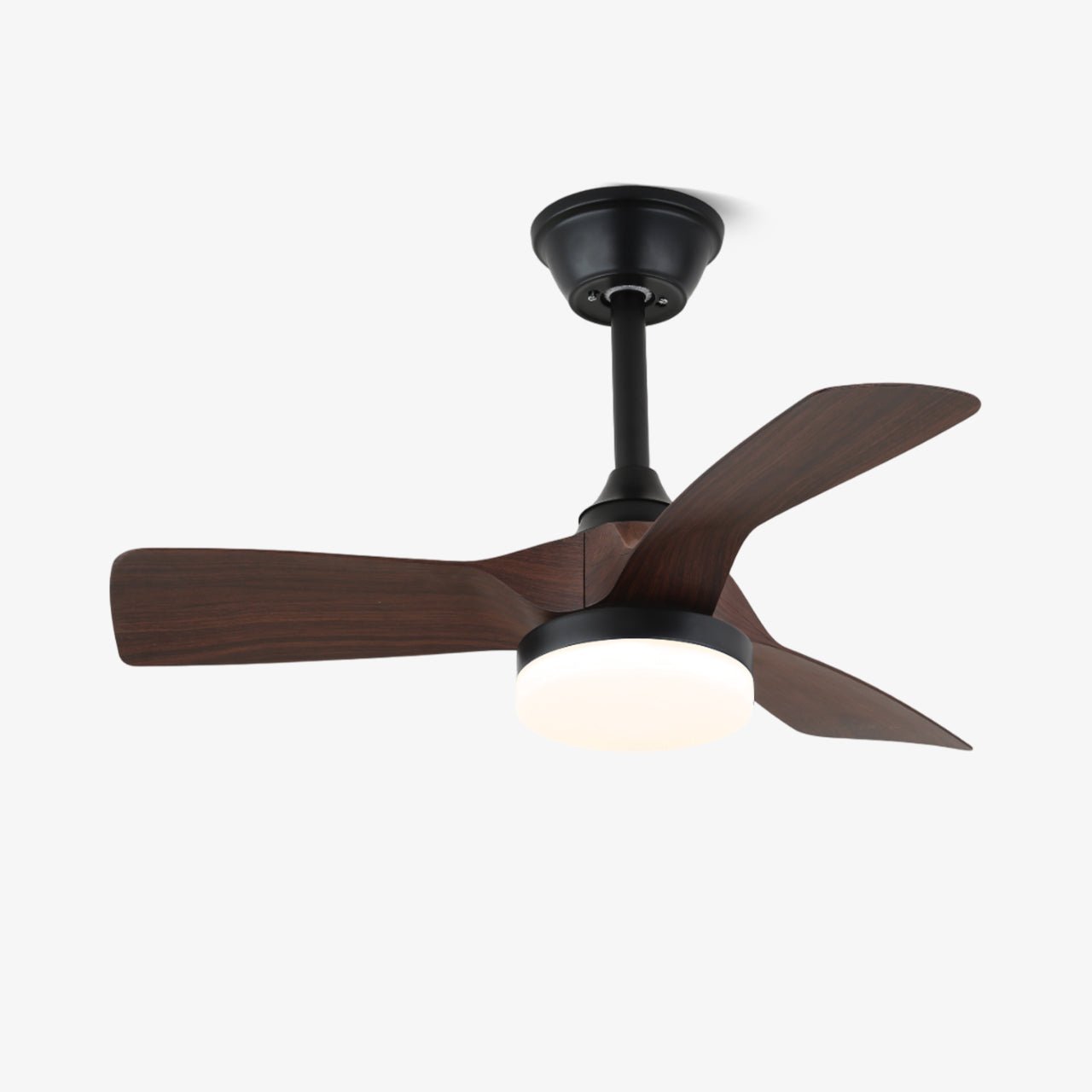 Ventilateur de plafond minimaliste Orlen avec aspect bois et éclairage 81 cm | Ventilateur de plafond scandinave avec lampe | Télécommande 6 vitesses | Ventilateur de plafond design nordique | Sansoti