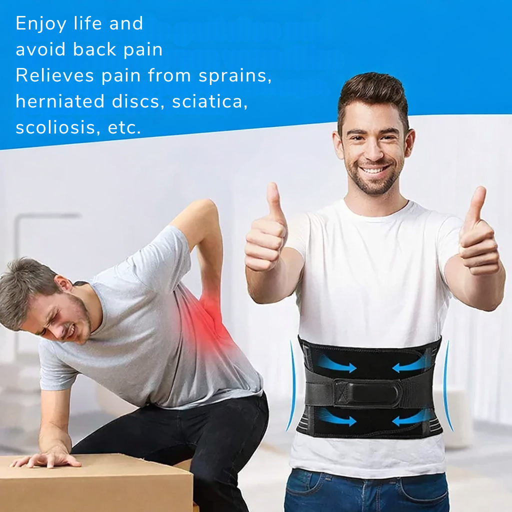 Rugsteungordel met 360° Stabilisatie voor Lendenen en Onderrug | Verstelbare Lendensteun met Memory Foam | Sansoti